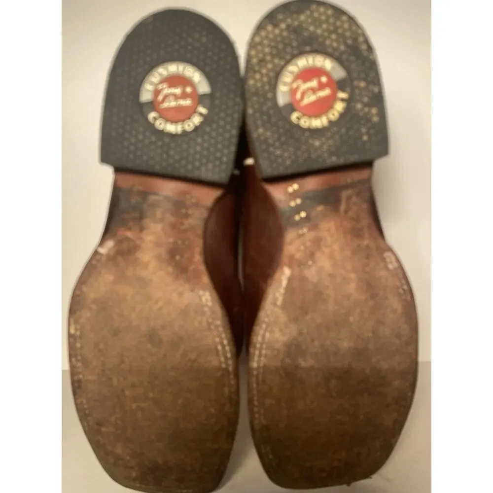 Tony Lama Women’s Western Cowboy Boots Size 10 B Brown Leather Good Condition